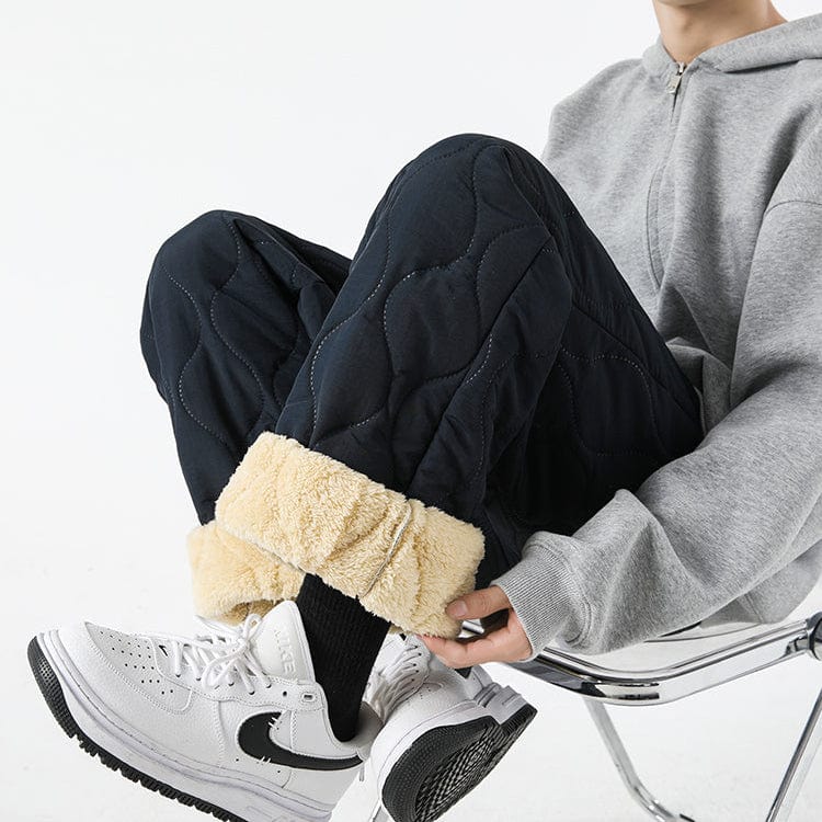 Pantalon Hiver Matelassé Homme à Coupe Ample – Pantalons Chauds et Confortables