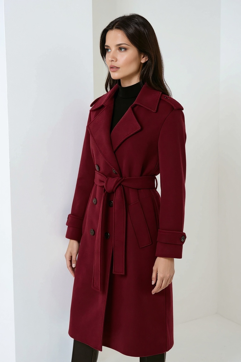 Manteau d’Hiver Bordeaux pour Femme