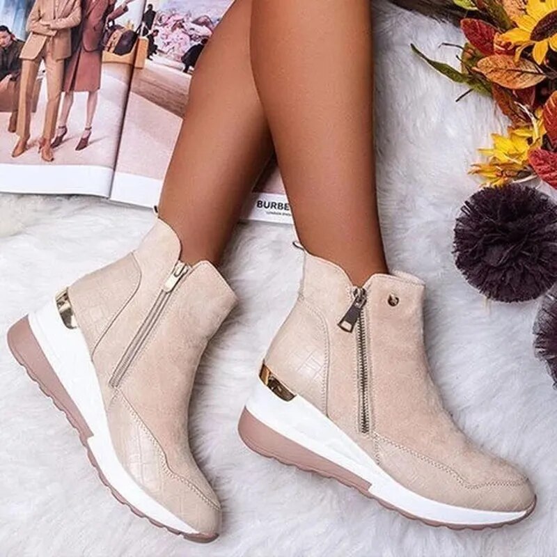 Bottes de printemps confort orthopédiques élégantes pour femmes – Bottines légères à plateforme, soutien quotidien et style décontractée laarzen