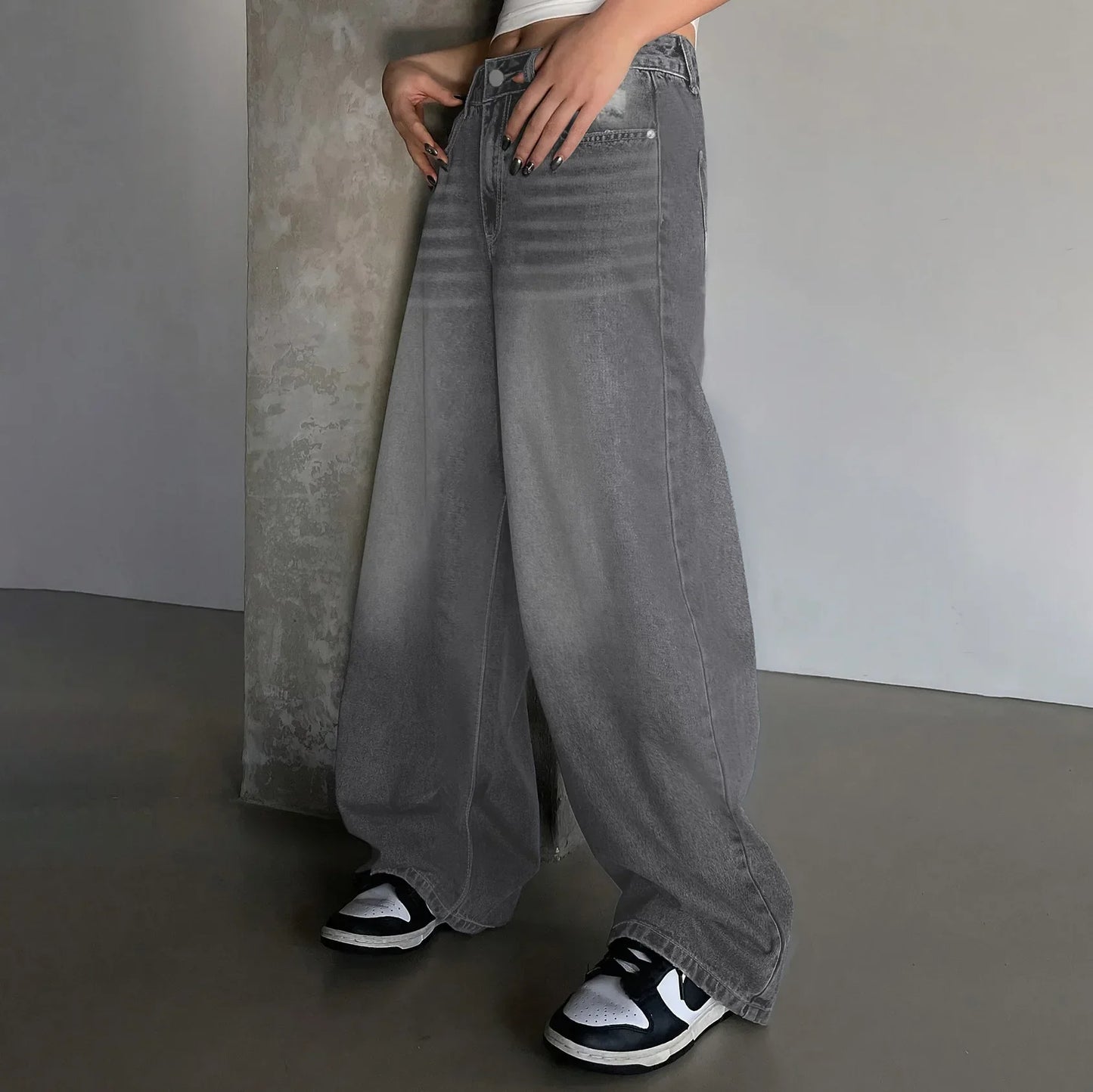 Jean baggy femme à jambe large | Décontracté