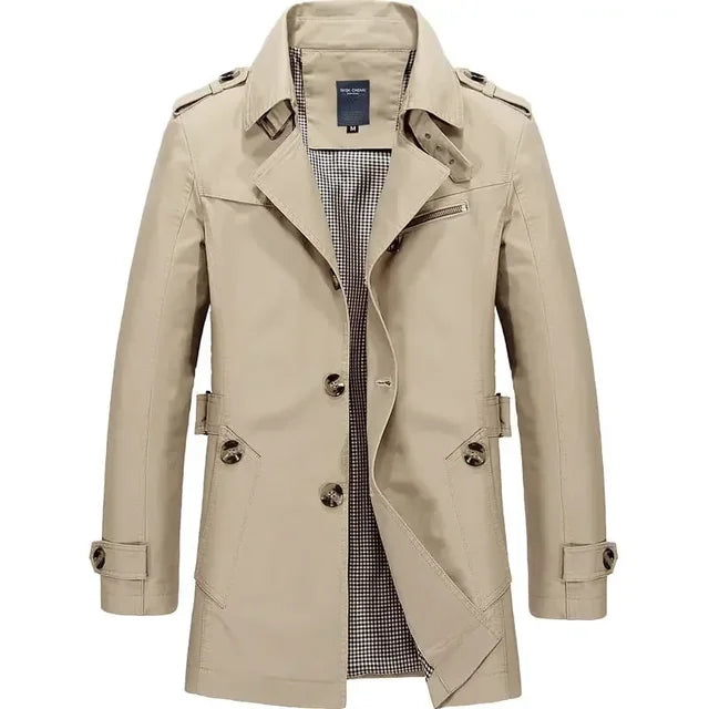 Manteau Trench Classique Léger Confortable Homme - Durable Élégant Intemporel Voyage Décontracté d'Été