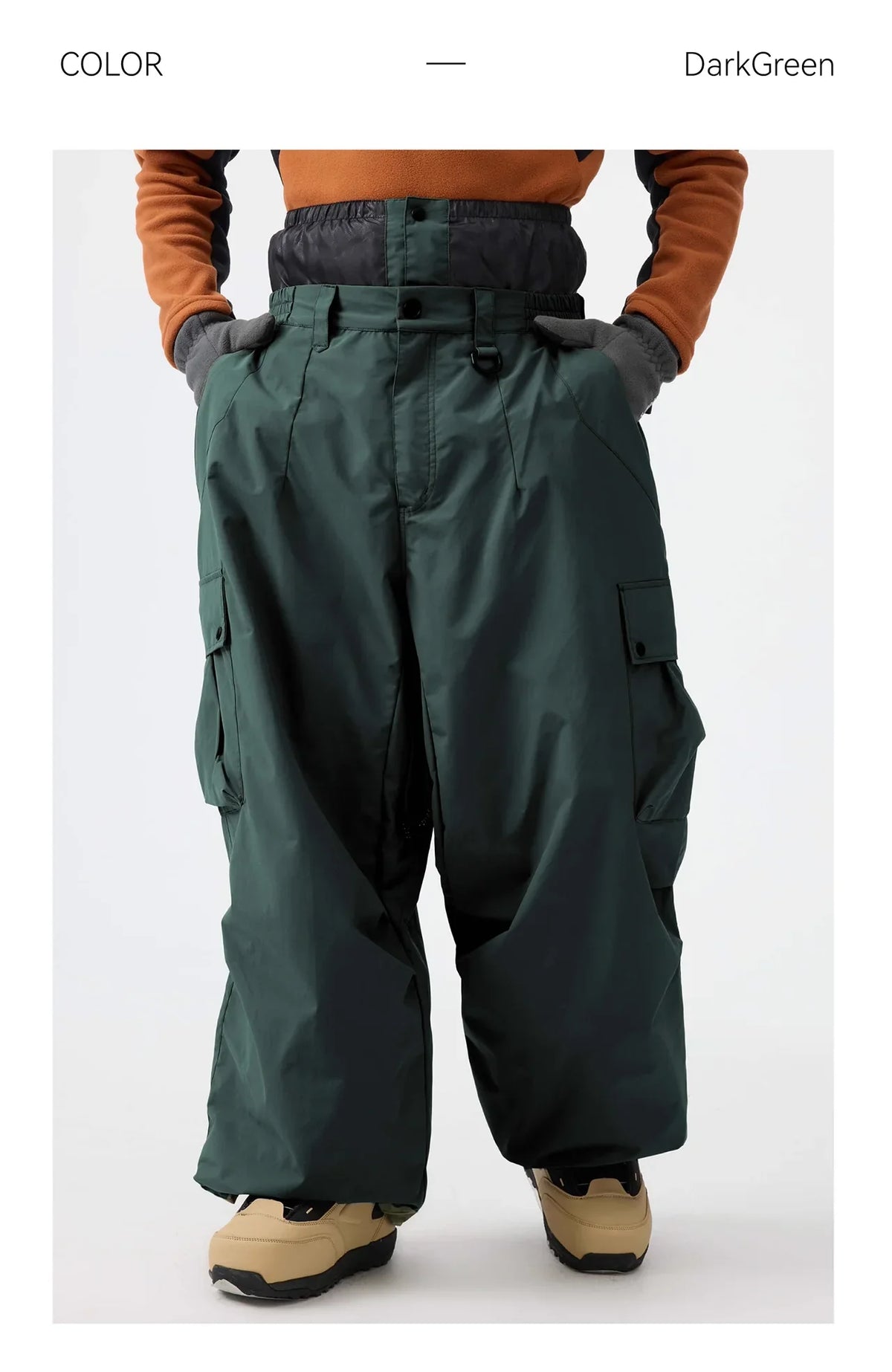 Loose Ski Pants Unisex – Breathable Snowboard Pants with Zipper and Insulation