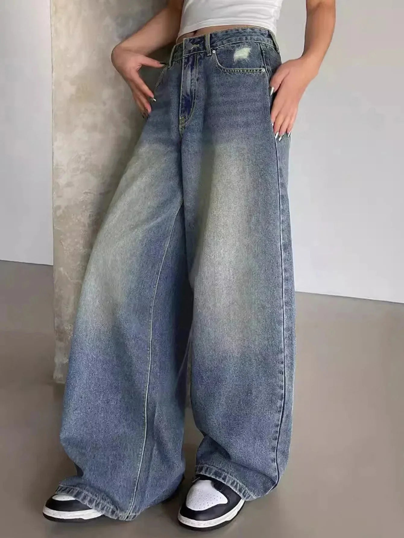 Jean baggy femme à jambe large | Décontracté
