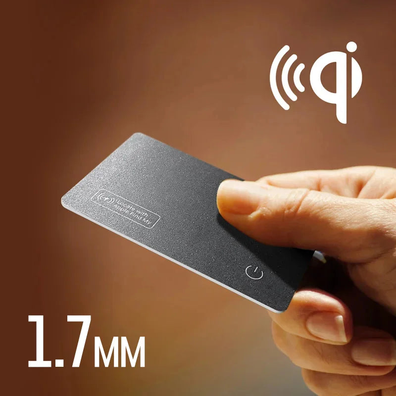 Carte de Suivi GPS Mini Sans Fil à Recharge – Étiquette Localisatrice de Portefeuille pour iPhone, Appareils Apple, Compatible Find My, Remplaçant AirTag