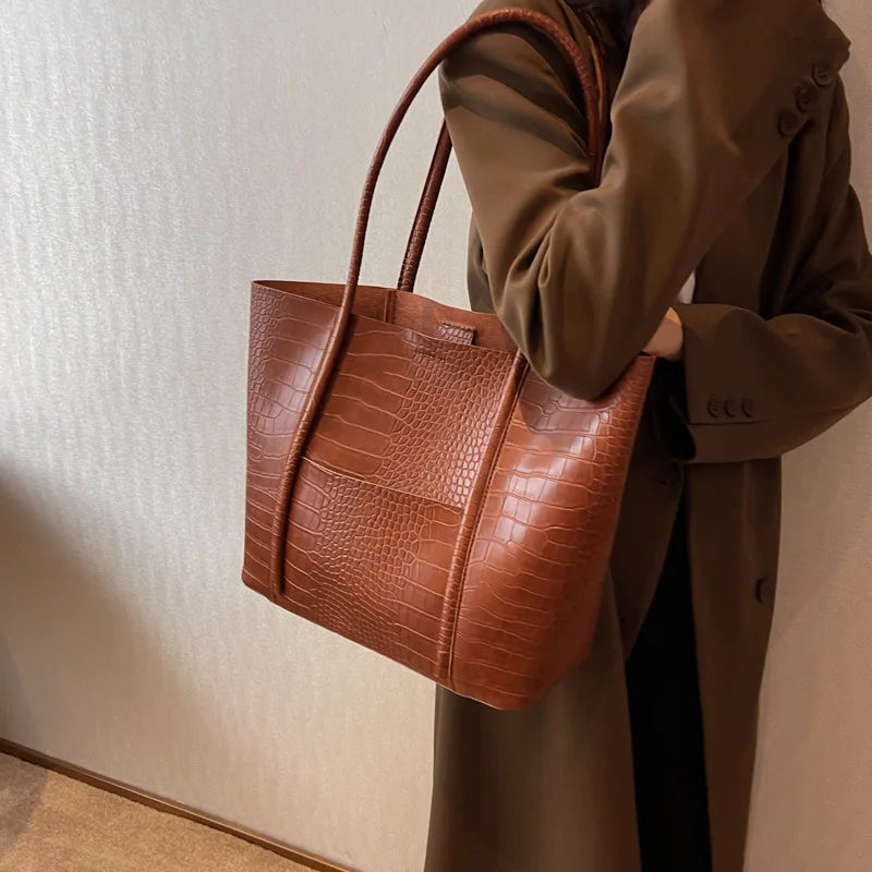 Sac à bandoulière en cuir croco pour femmes