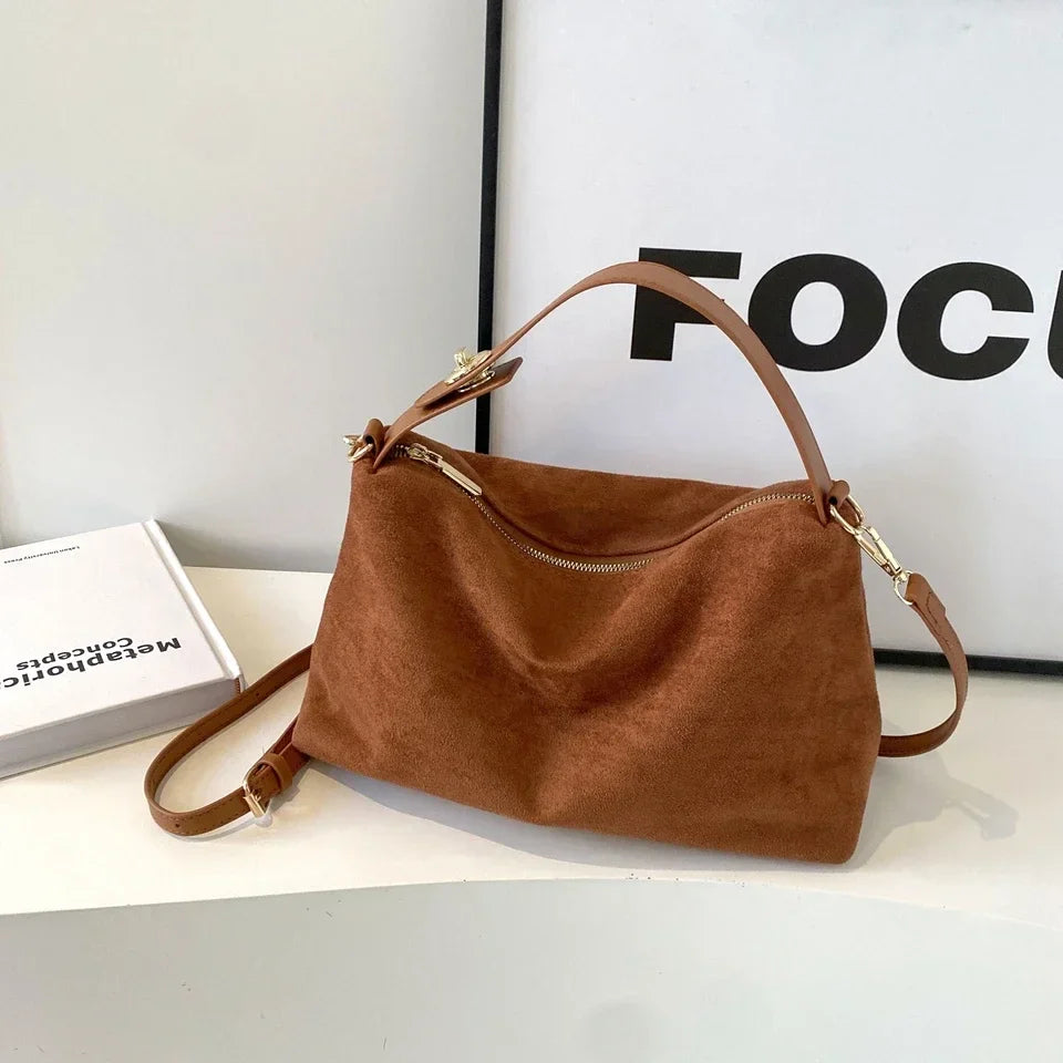 Sac à bandoulière en daim pour femme
