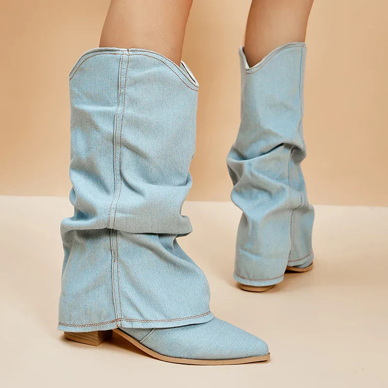 Bottes en jean tendance pour femmes - Élégantes et confortables
