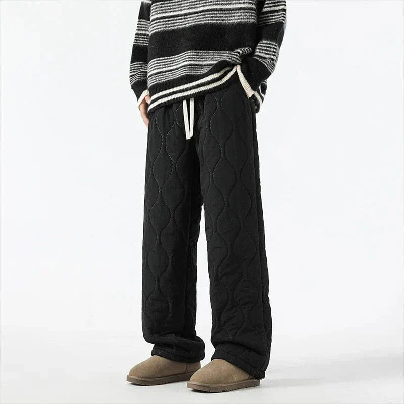 Pantalon Hiver Matelassé Homme à Coupe Ample – Pantalons Chauds et Confortables