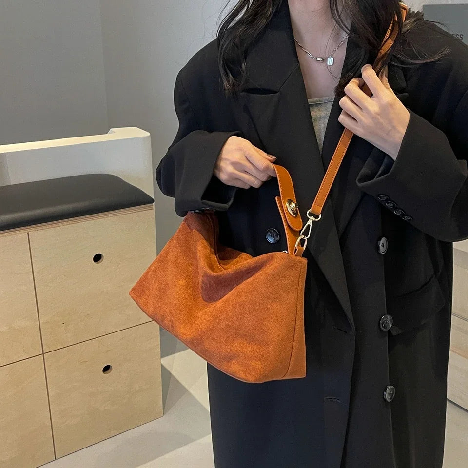 Sac à bandoulière en daim pour femme