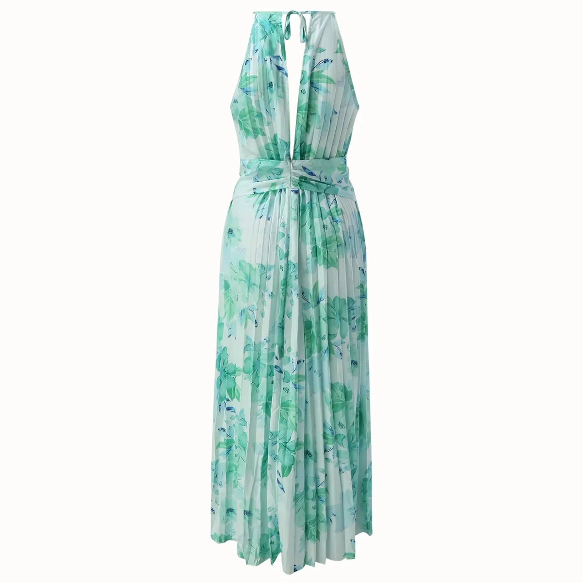 Women's floral maxi dress with halter neck - Bohemian and elegant