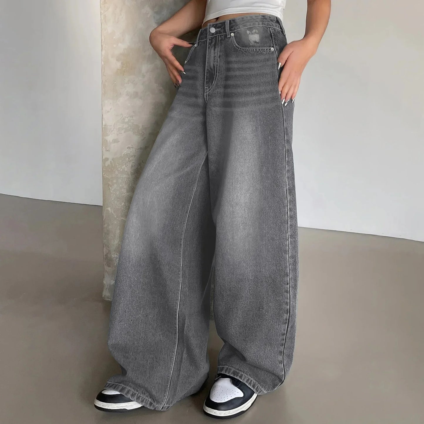 Jean baggy femme à jambe large | Décontracté