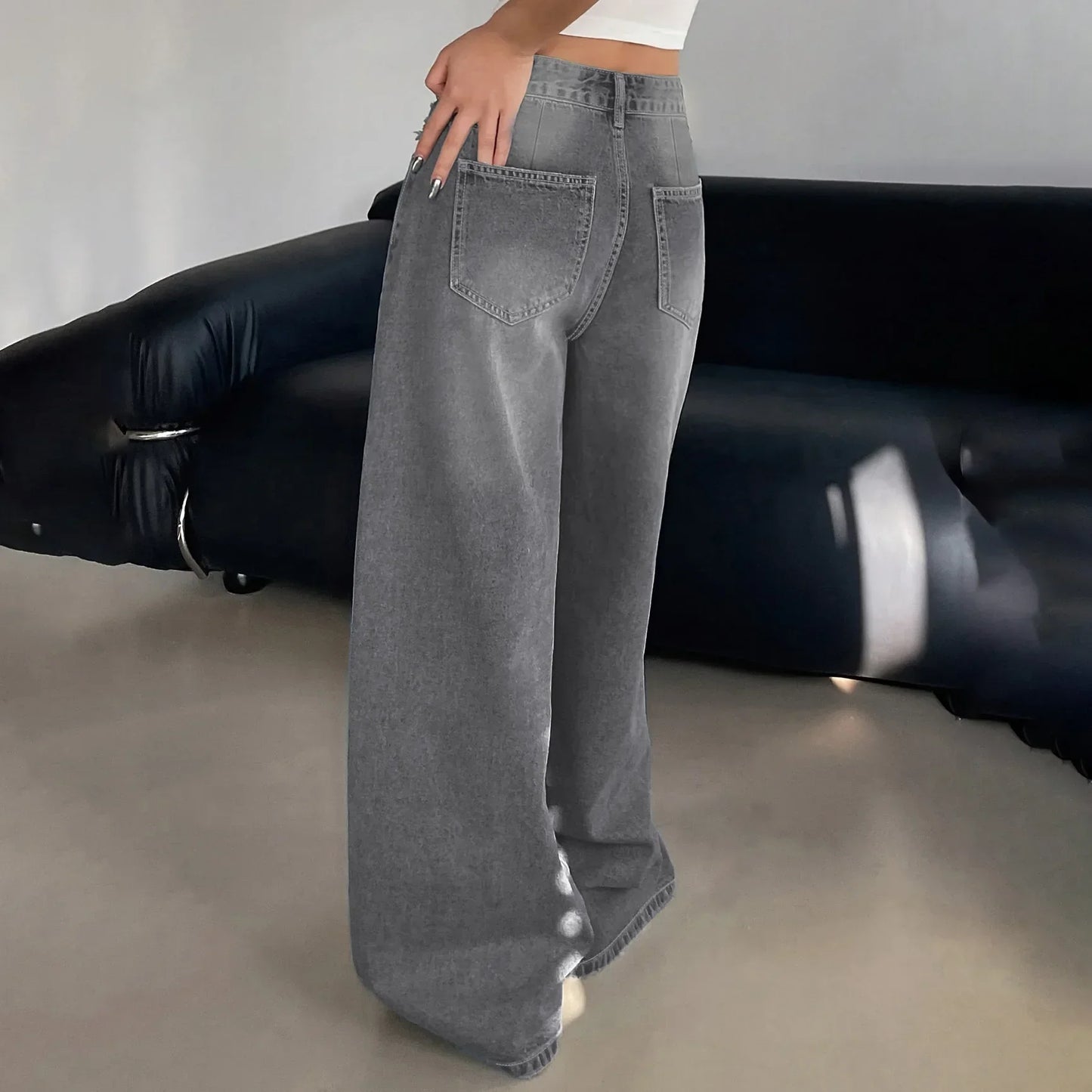 Jean baggy femme à jambe large | Décontracté