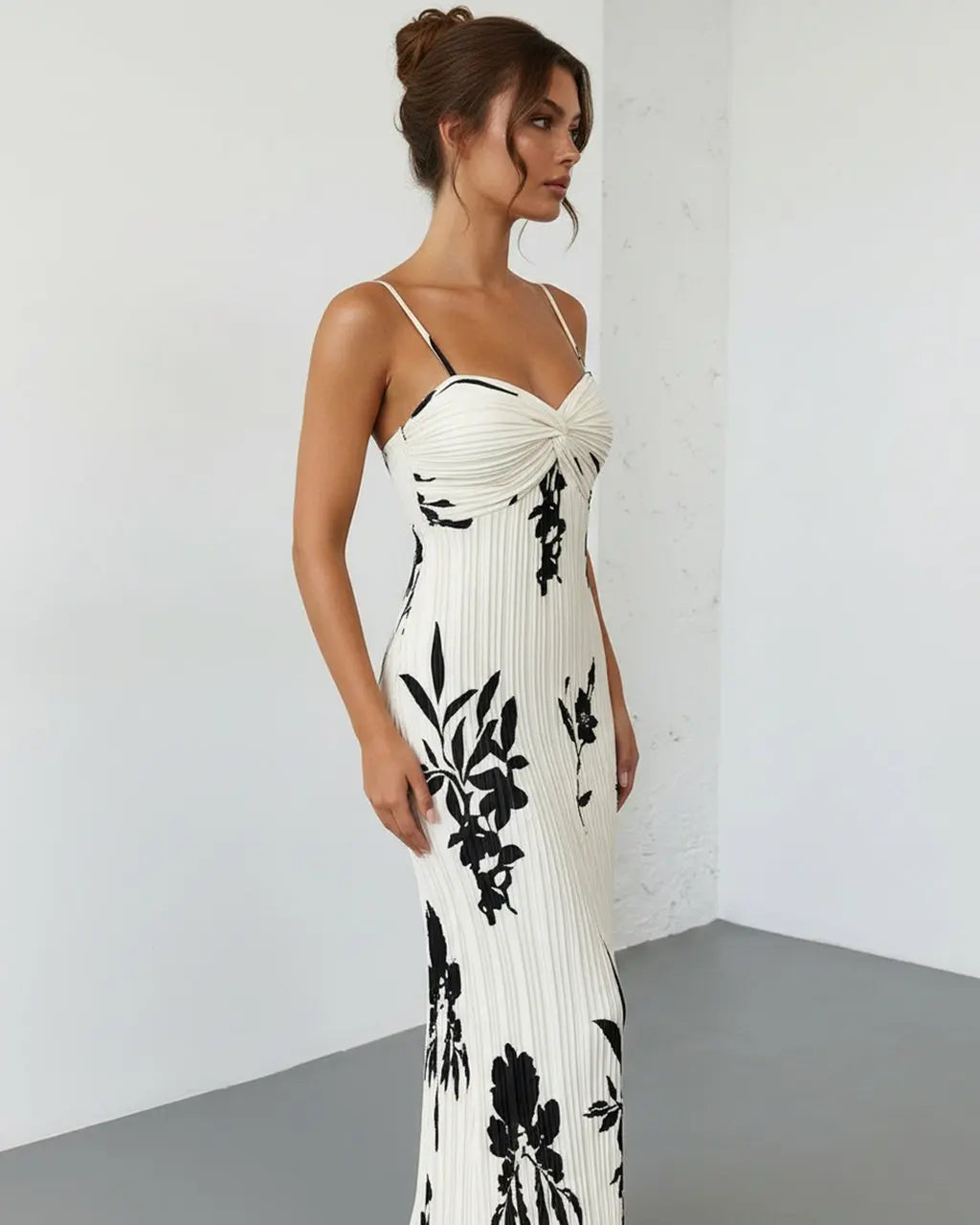 Robe maxi fleurie femme bustier twist - Fluide et raffinee