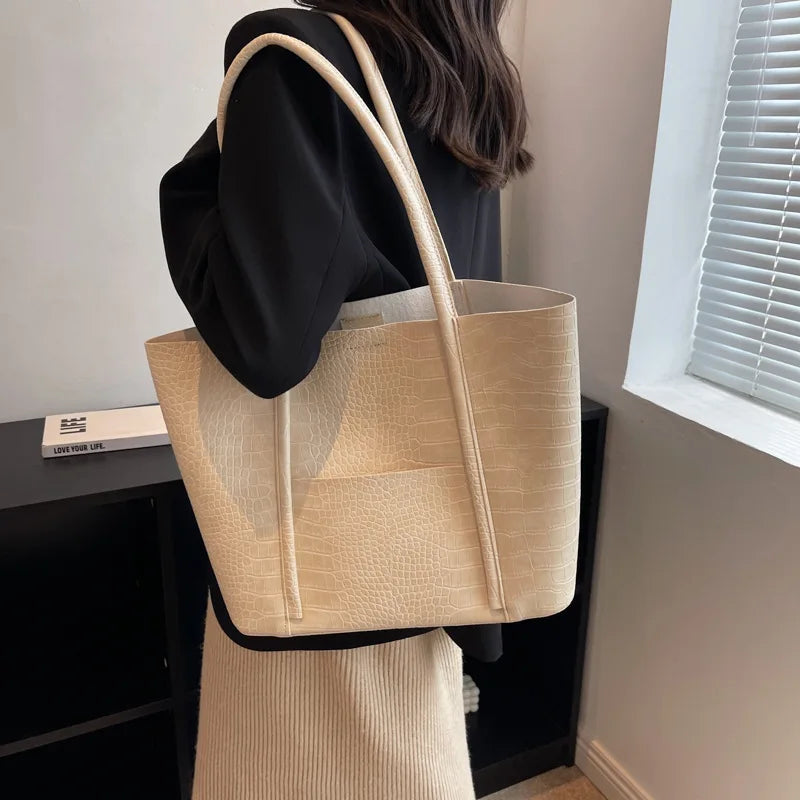 Sac à bandoulière en cuir croco pour femmes