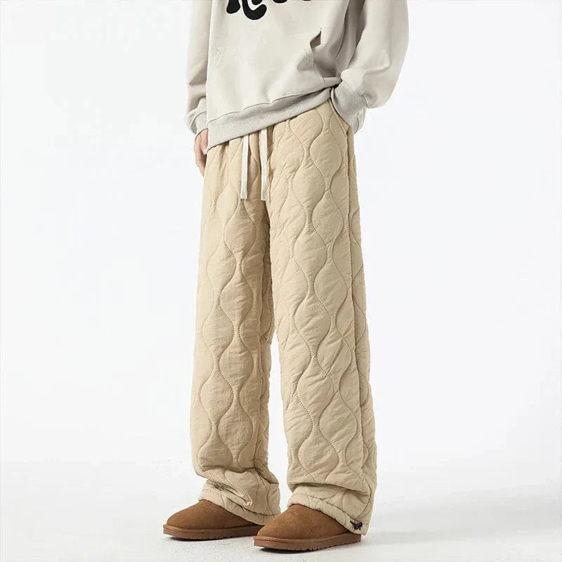 Pantalon Hiver Matelassé Homme à Coupe Ample – Pantalons Chauds et Confortables
