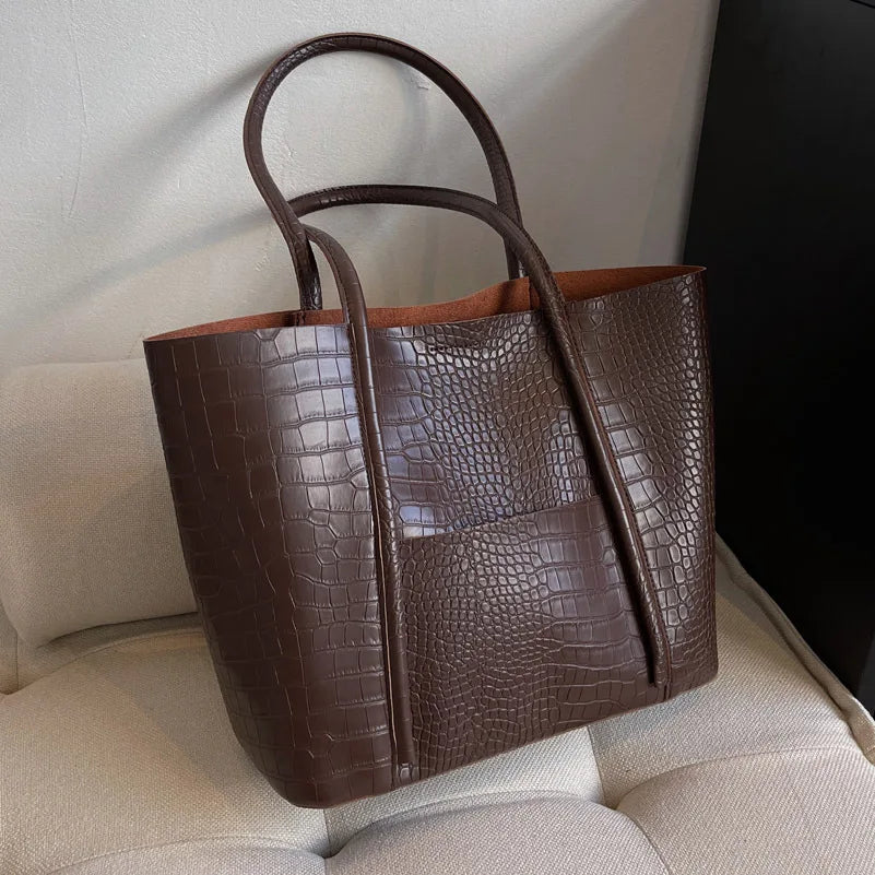 Sac à bandoulière en cuir croco pour femmes
