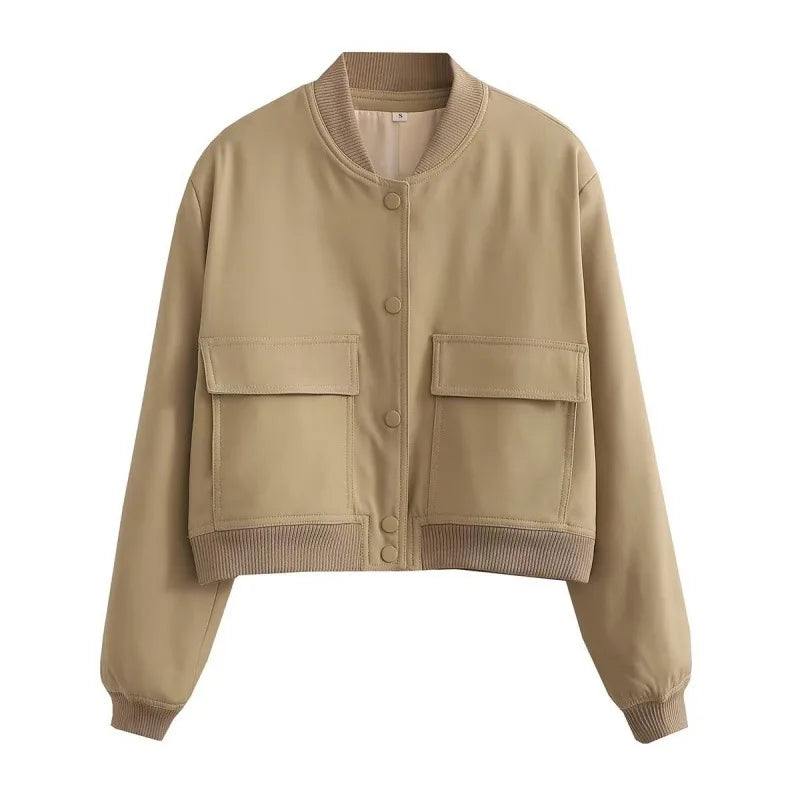 Veste Courte Hivernale Décontractée pour Femme avec Fermeture à Boutons