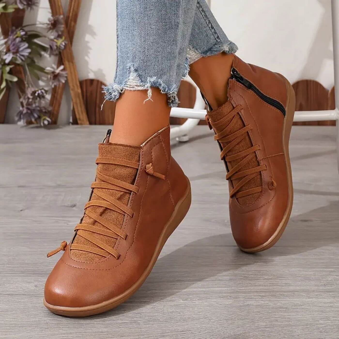 Bottes cheville confort élégantes pour femme