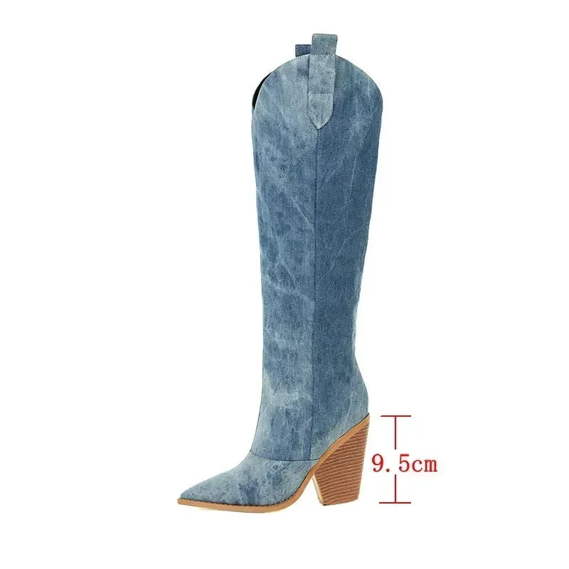 Cuissardes cowboy femme | Bleu