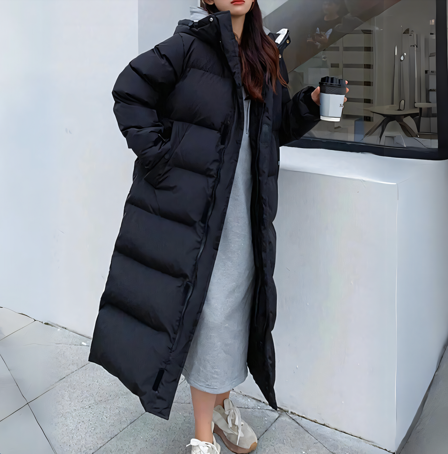 Manteau d'hiver matelassé à capuche pour femme