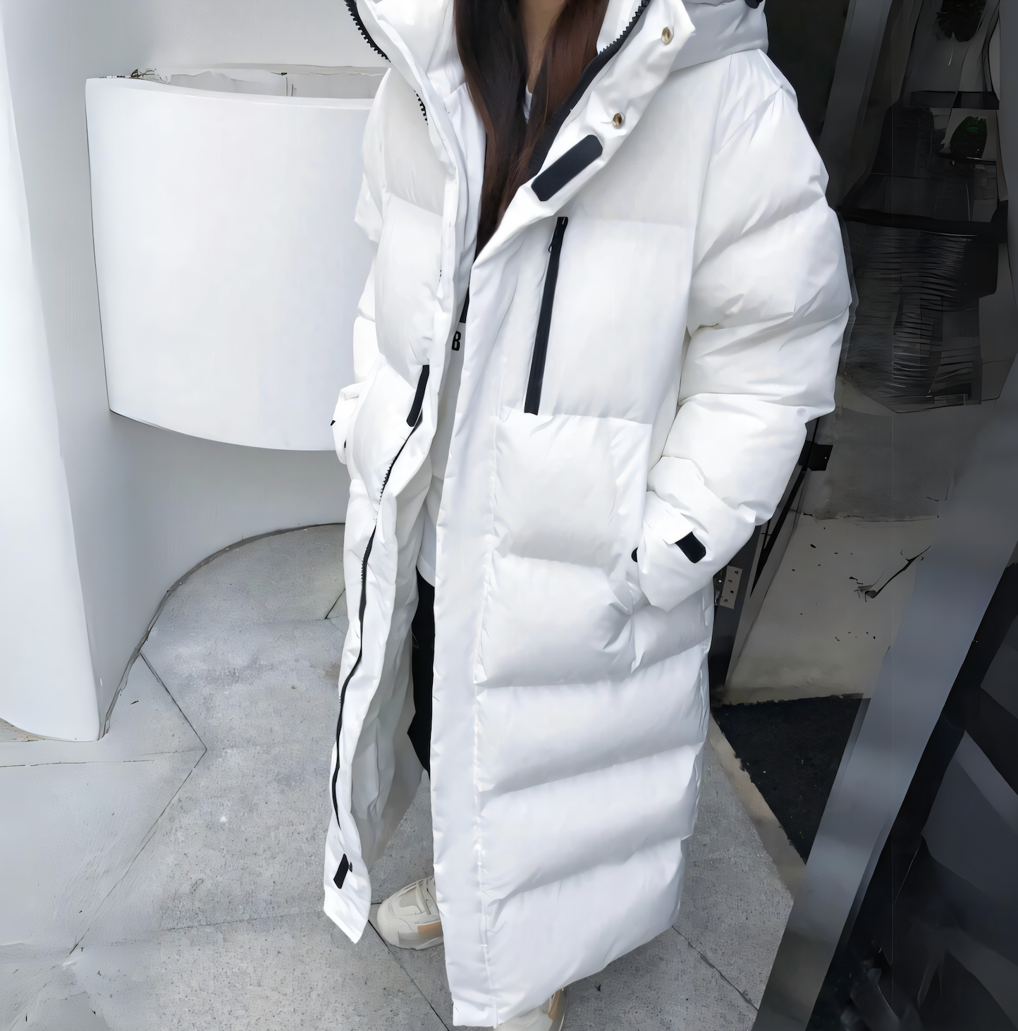 Manteau d'hiver matelassé à capuche pour femme