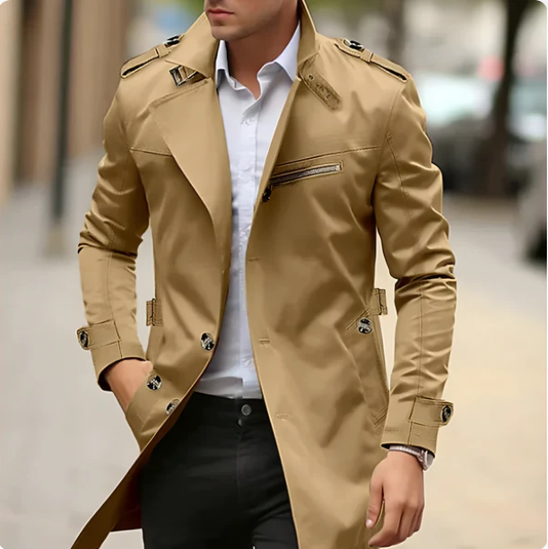 Manteau Trench Classique Léger Confortable Homme - Durable Élégant Intemporel Voyage Décontracté d'Été