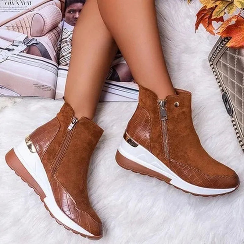 Bottes de printemps confort orthopédiques élégantes pour femmes – Bottines légères à plateforme, soutien quotidien et style décontractée laarzen