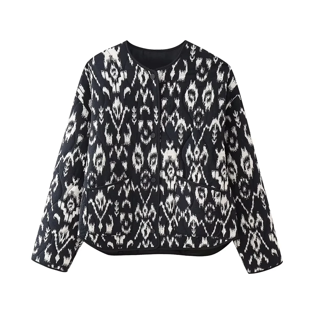 Veste Femme Noire Élégante Matelassée – Manteau Court Bohème