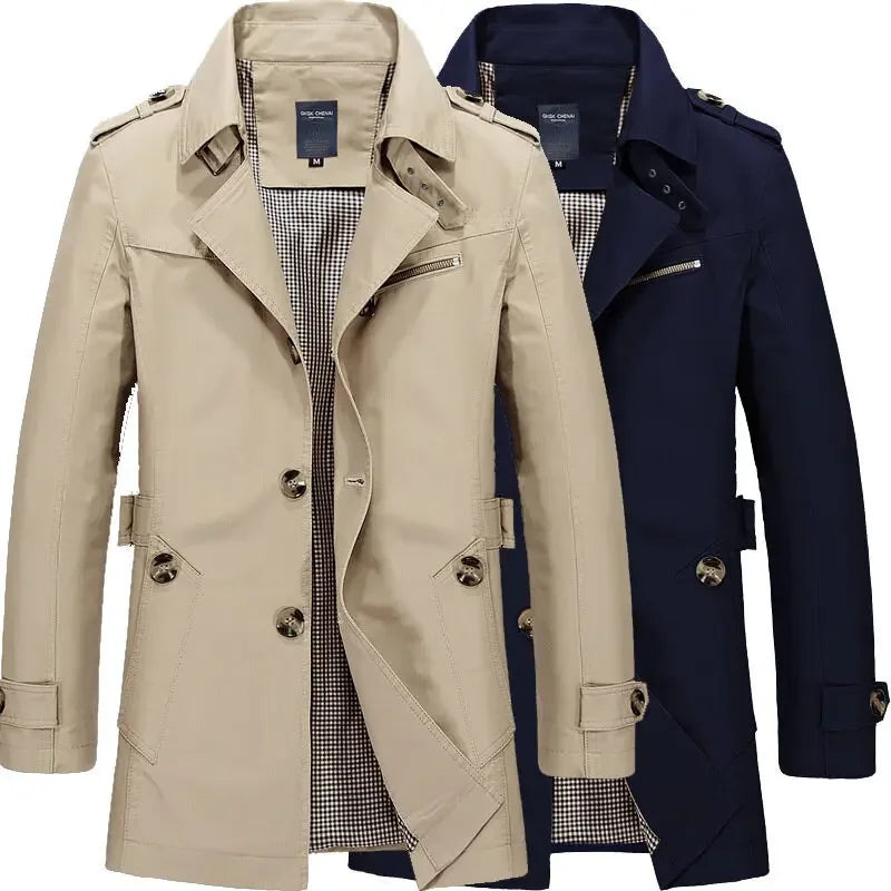 Manteau Trench Classique Léger Confortable Homme - Durable Élégant Intemporel Voyage Décontracté d'Été