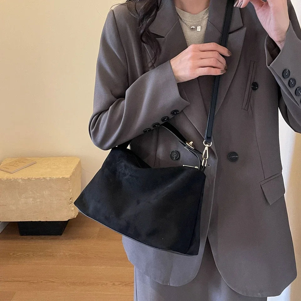 Sac à bandoulière en daim pour femme