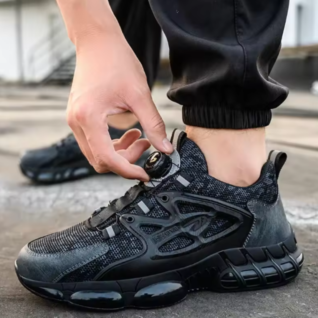 Chaussures de sécurité confortables indestructibles hommes – Embout en acier, antidérapantes, légères, sneakers de travail robustes pour environnement industriel