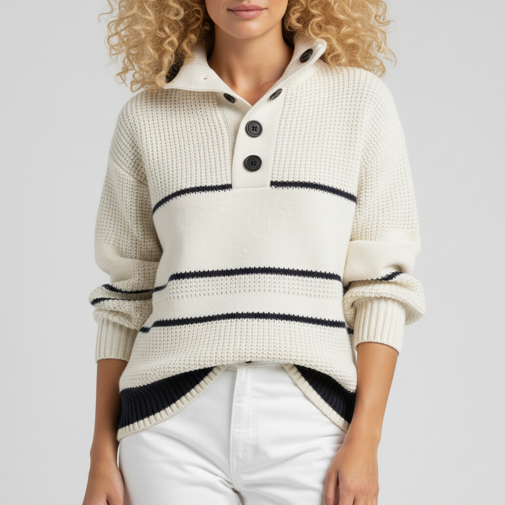 Jersey de punto texturizado a rayas para mujer - Chic y suave