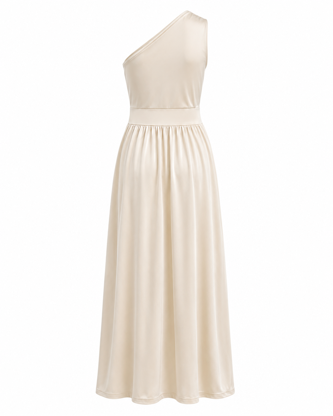 Asymmetric Women's Evening Dress with Slit - Elegant and Glamorous