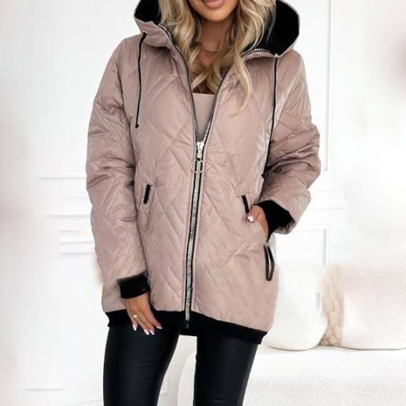 Parka Femme Stylée à Capuche et Fermeture Éclair – Veste Confortable