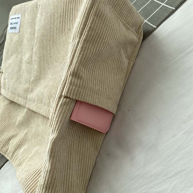 Sac bandoulière en velours côtelé