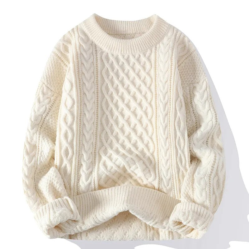 Pull Tricot Vintage Homme – Chandail Rétro Chaud Et Élégant