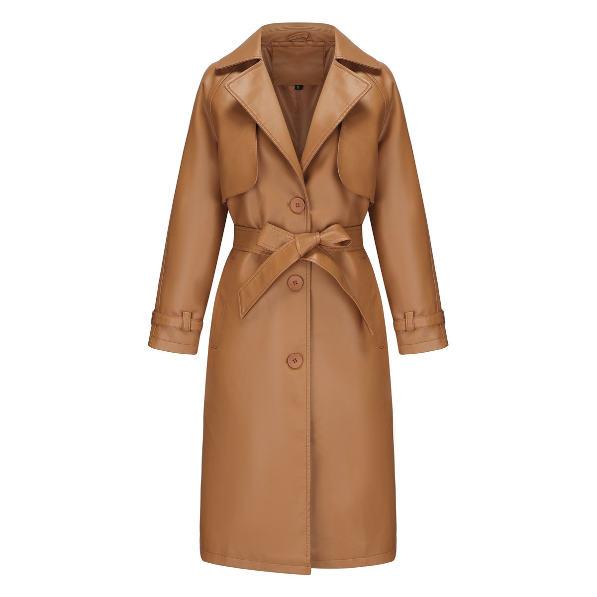 Manteau long élégant premium pour femme – Manteau ceinturé à col à revers et coupe ample