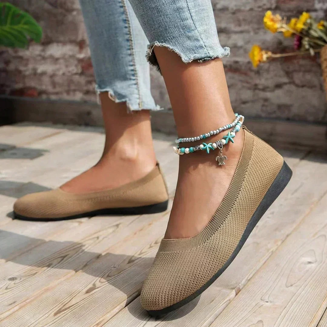 Chaussures Plates Femme Antidérapantes en Maille Légère – Confort Respirant pour Travail et Marche