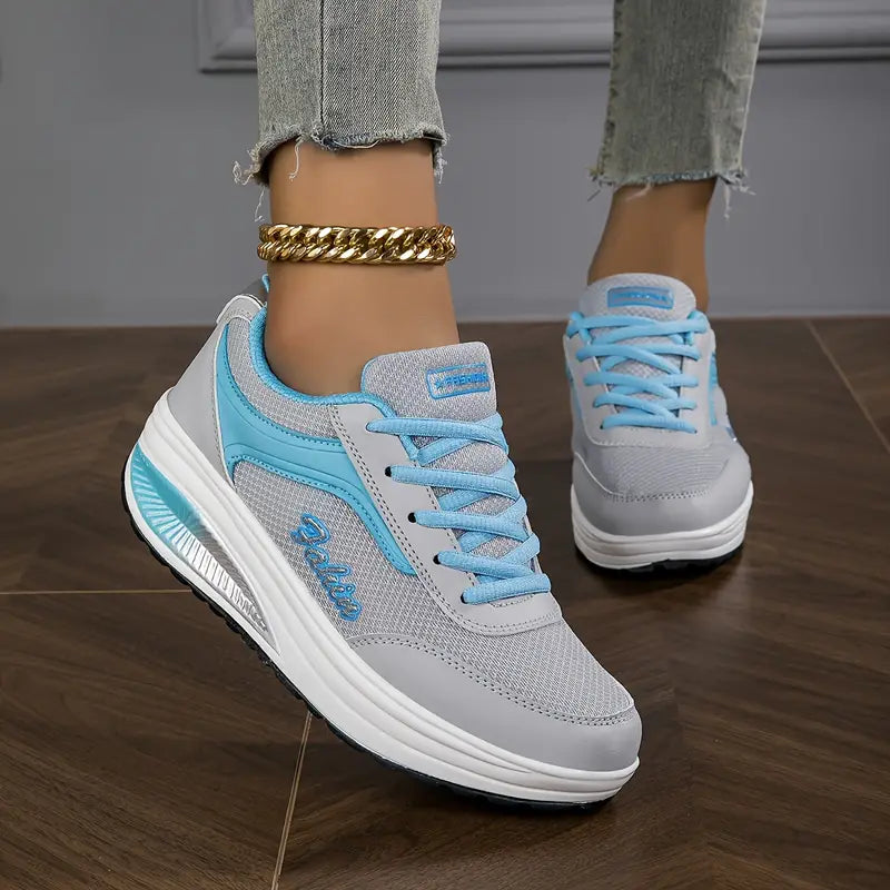 Baskets Orthopédiques Femme Confort à Lacets – Chaussures de Marche Décontractées Respirantes Légères et de Soutien