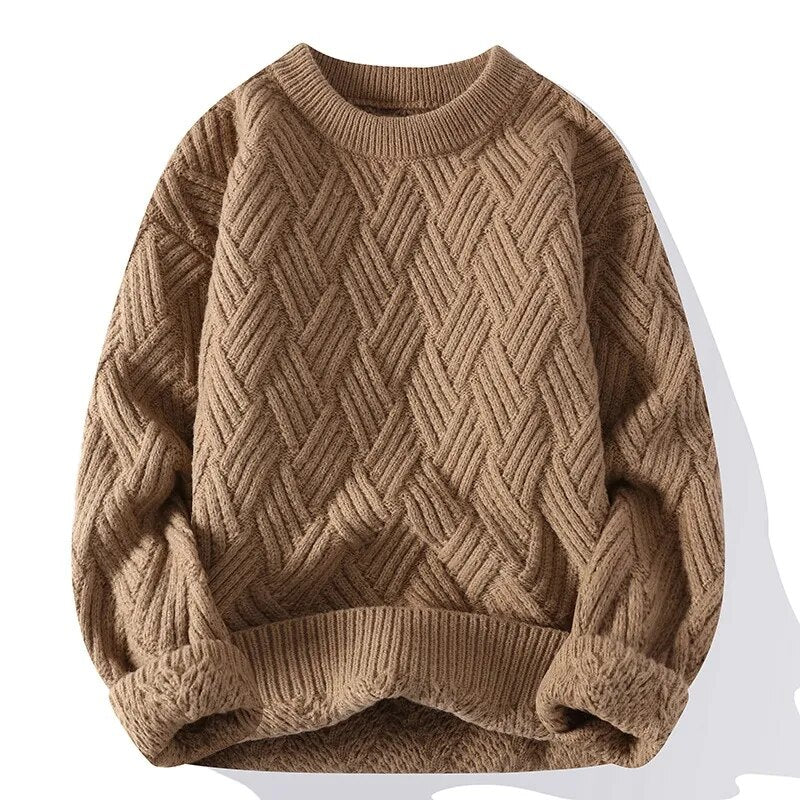 Pull Tricot Vintage Homme – Chandail Rétro Chaud Et Élégant