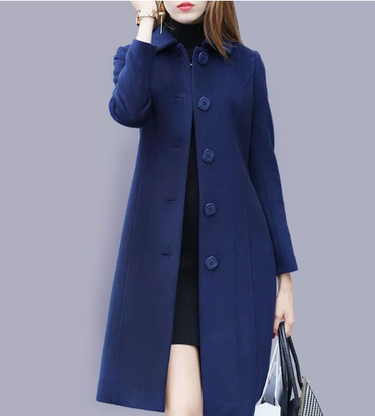 Winter Single-Breasted Overcoats for Women