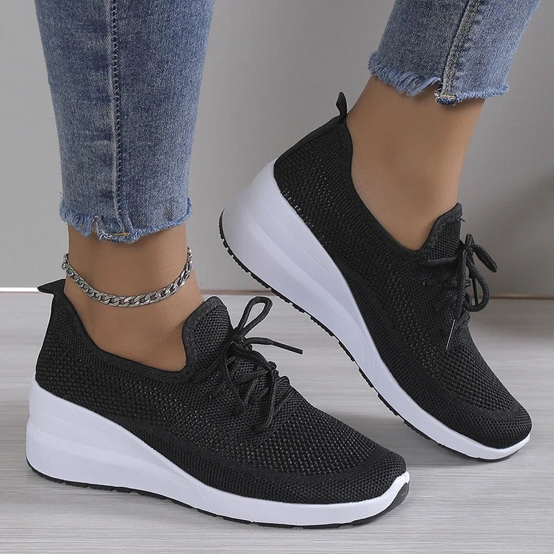 Baskets Légères Respirantes à Lacets Femme – Chaussures Confortables et Stylées