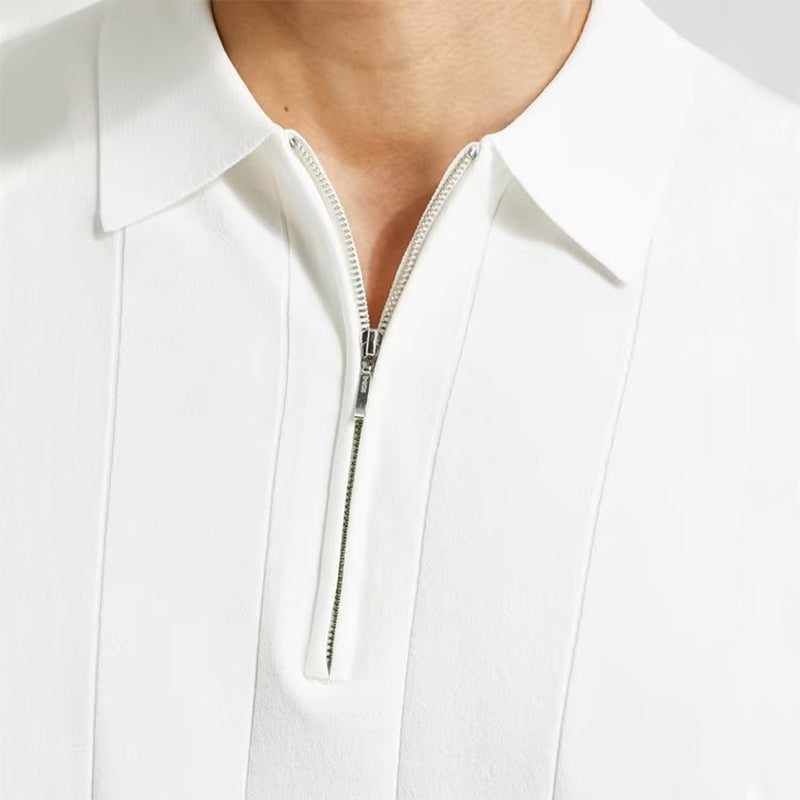 Polo homme à manches courtes tendance – Haut estival à col zippé