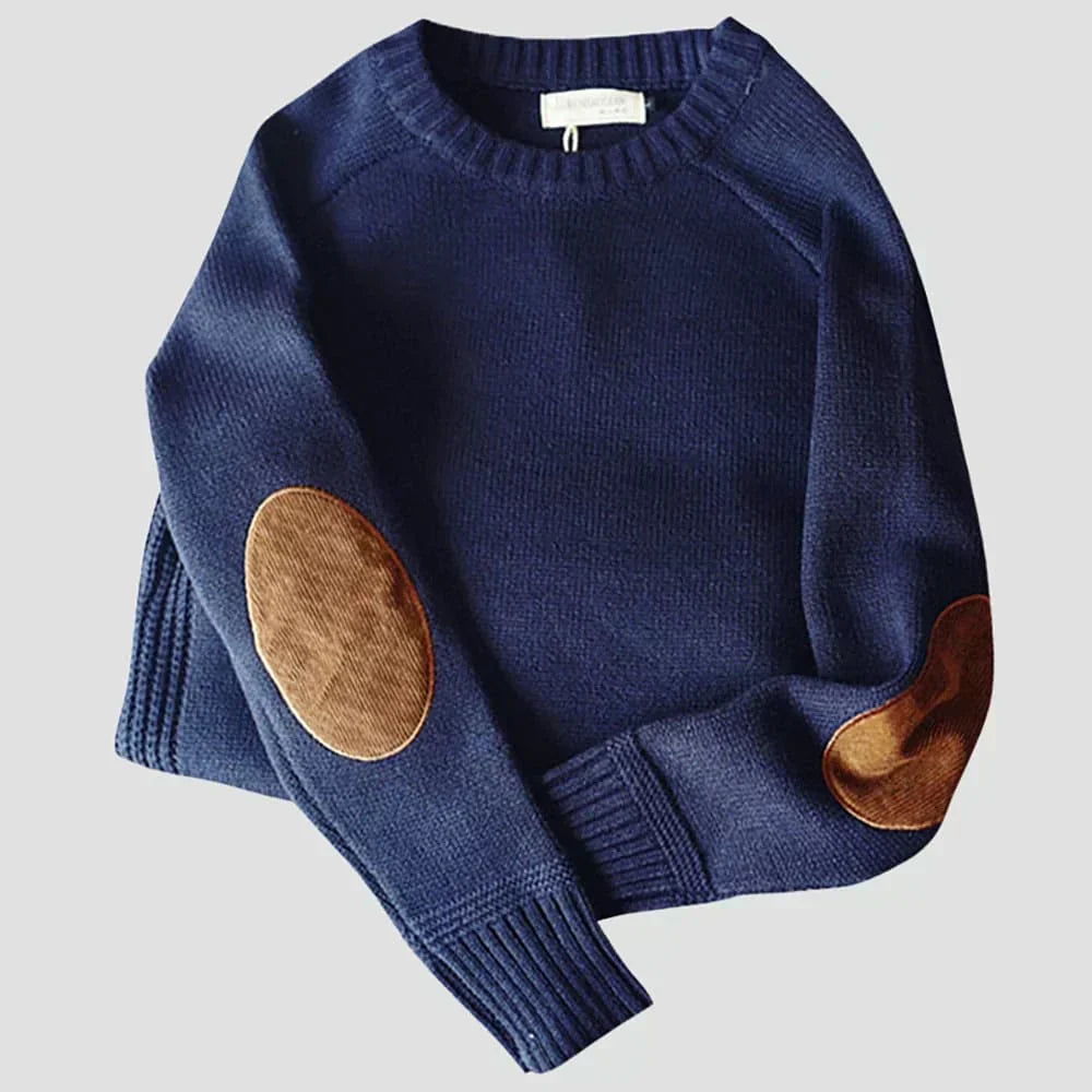 Pull Tricoté Premium pour Homme – Pull Marron à Coudières