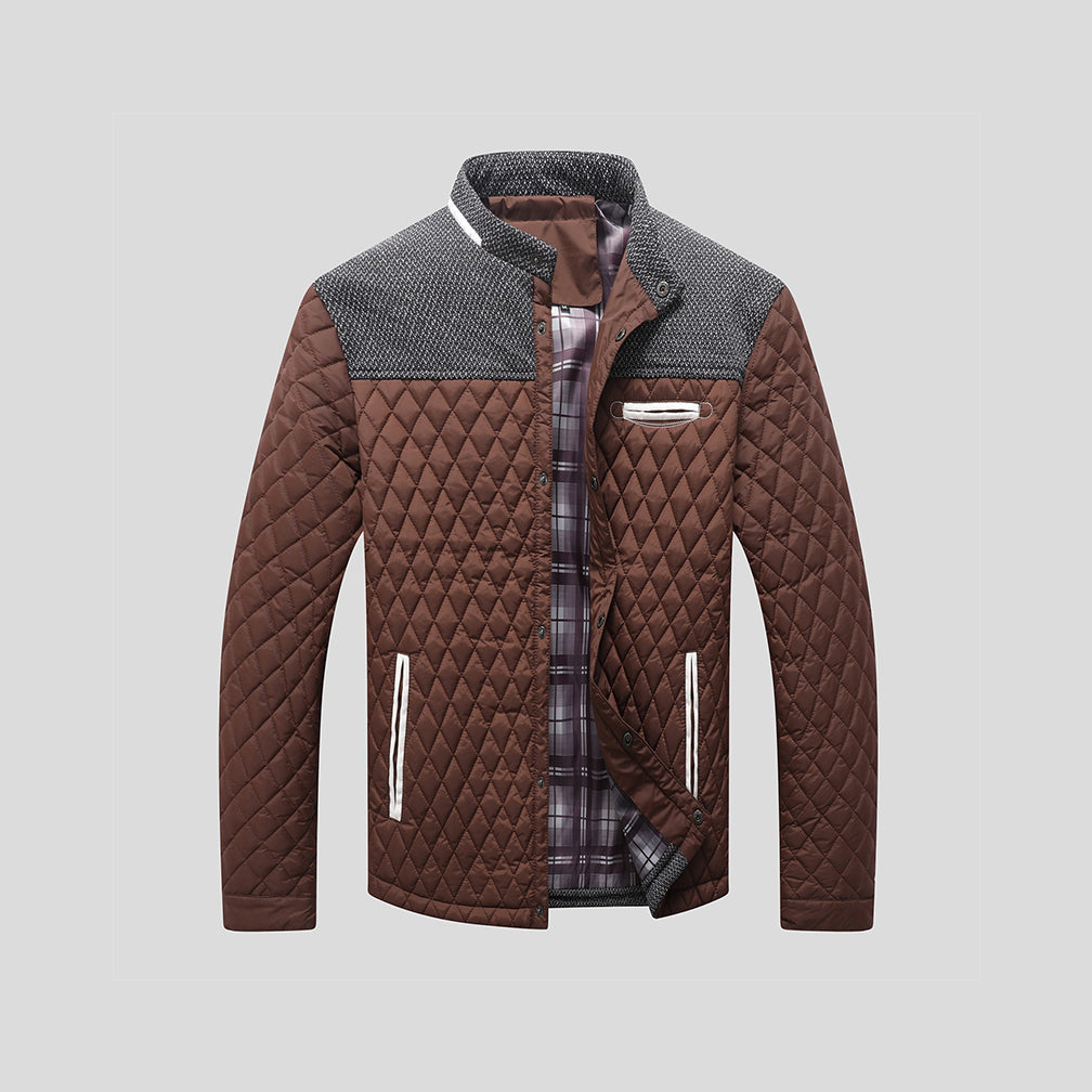 Veste matelassée Diamond pour hommes – Coupe légère à col montant color-block