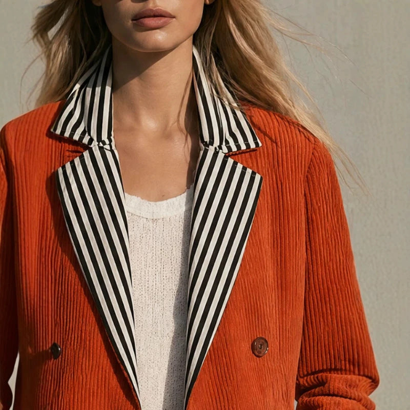 Women’s orange color-block jacket - Retro and original