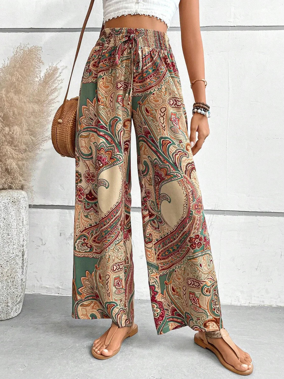 Pantalon Large Imprimé Femme