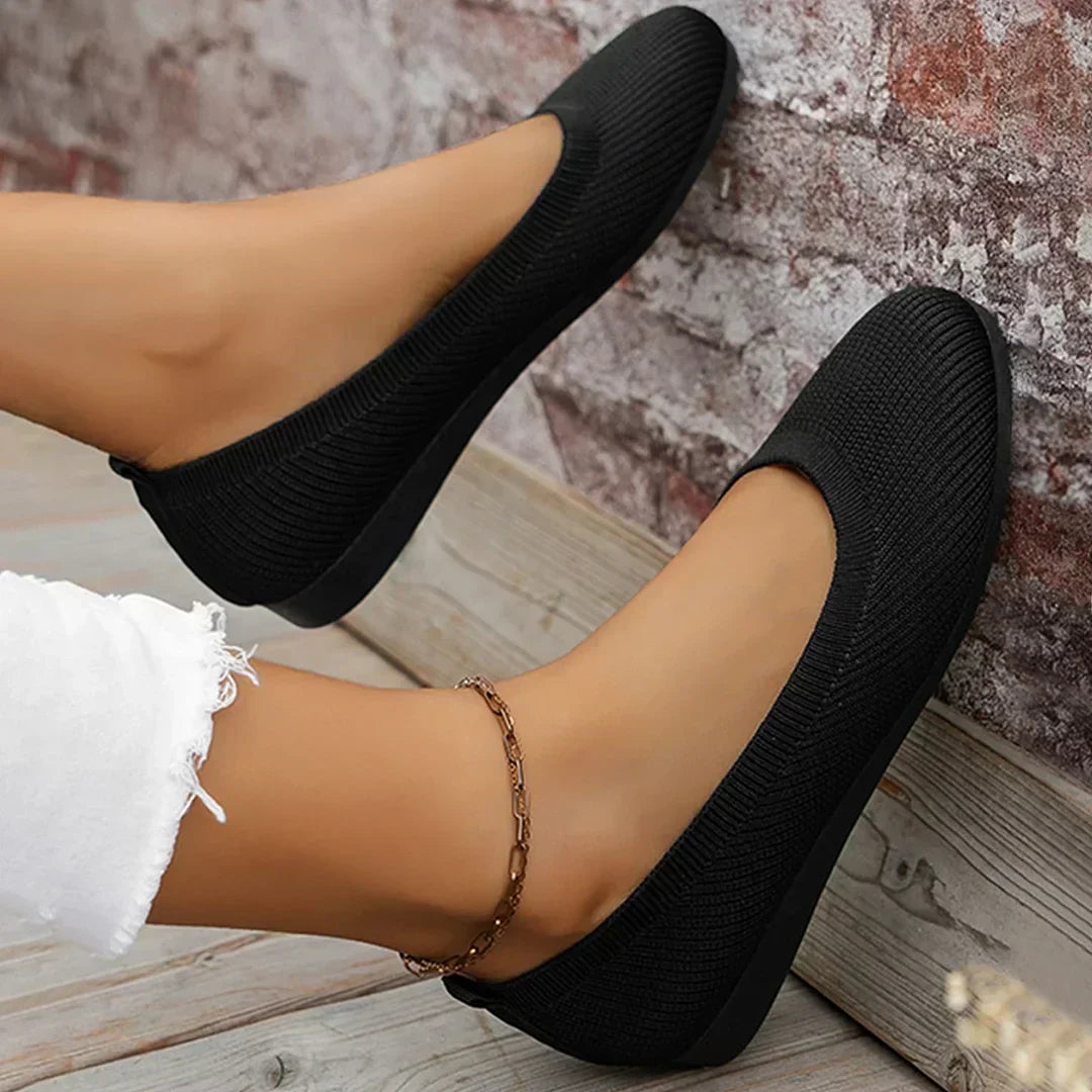 Chaussures Plates Femme Antidérapantes en Maille Légère – Confort Respirant pour Travail et Marche