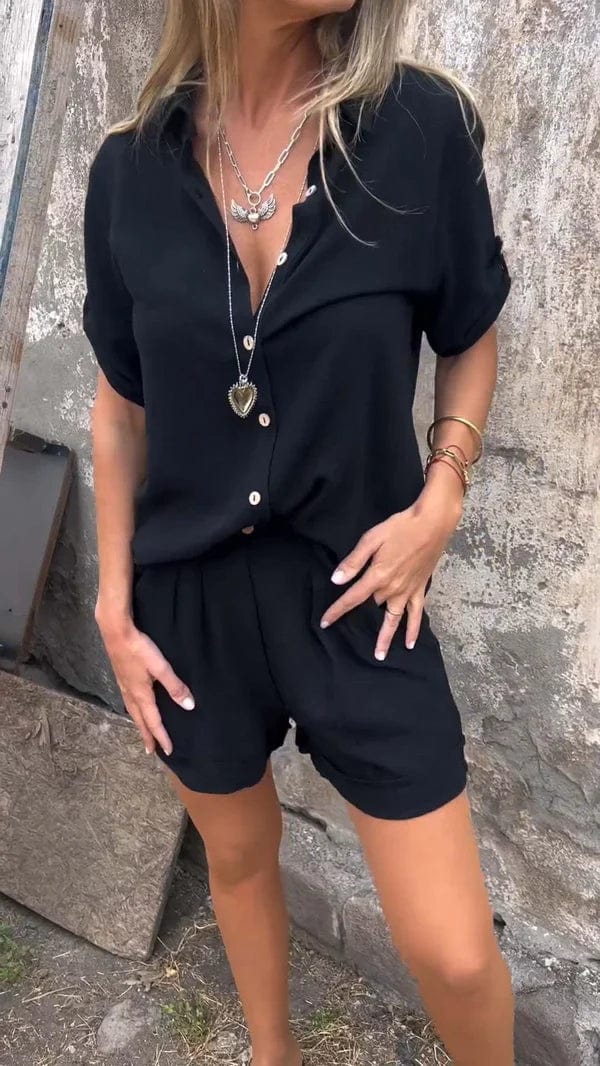 Ensemble Femme Décontracté Chemise et Short – Tenue Légère Été Chic