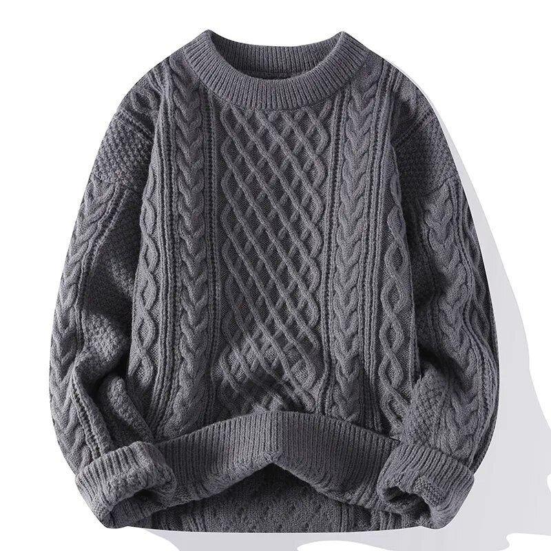 Pull Tricot Vintage Homme – Chandail Rétro Chaud Et Élégant